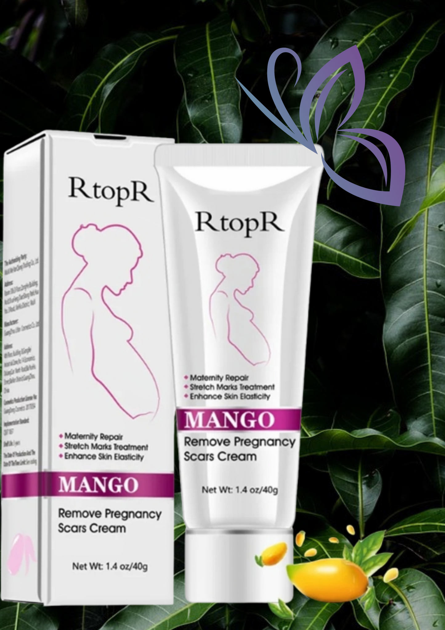 Crema Anti-Estrías y Cicatrices con extracto de Mango (40 g / 1.41 oz)
